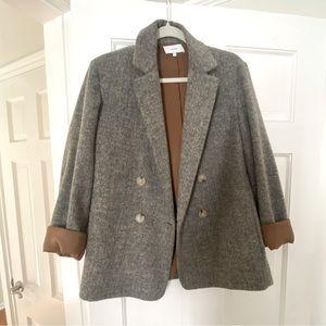 Vince Textured Tweed Oversized Short Blazer